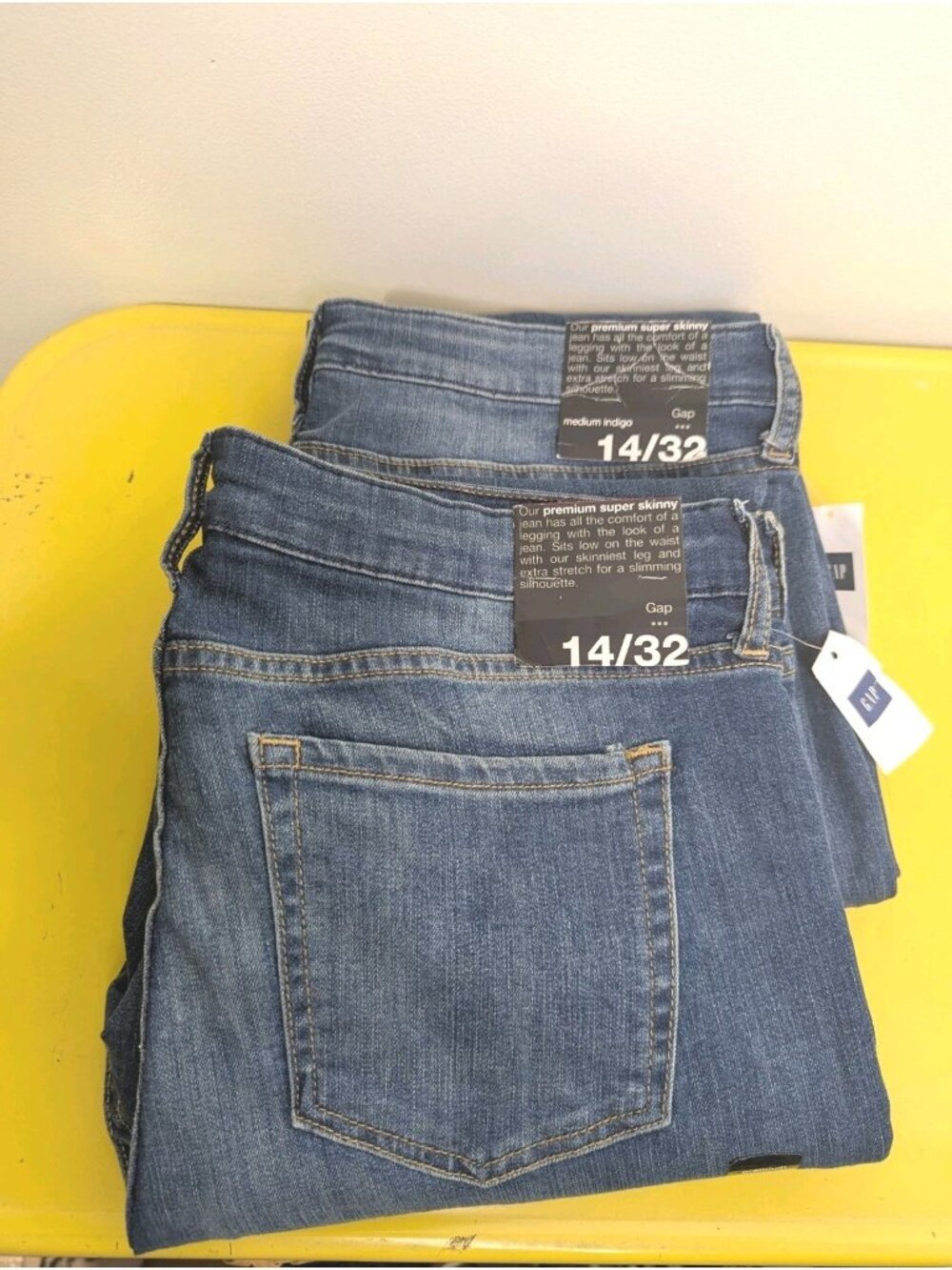 Gap Premium Super Skinny Jeans Womens Size 14/32 Blue Denim NEW Lot Of 2 Pair